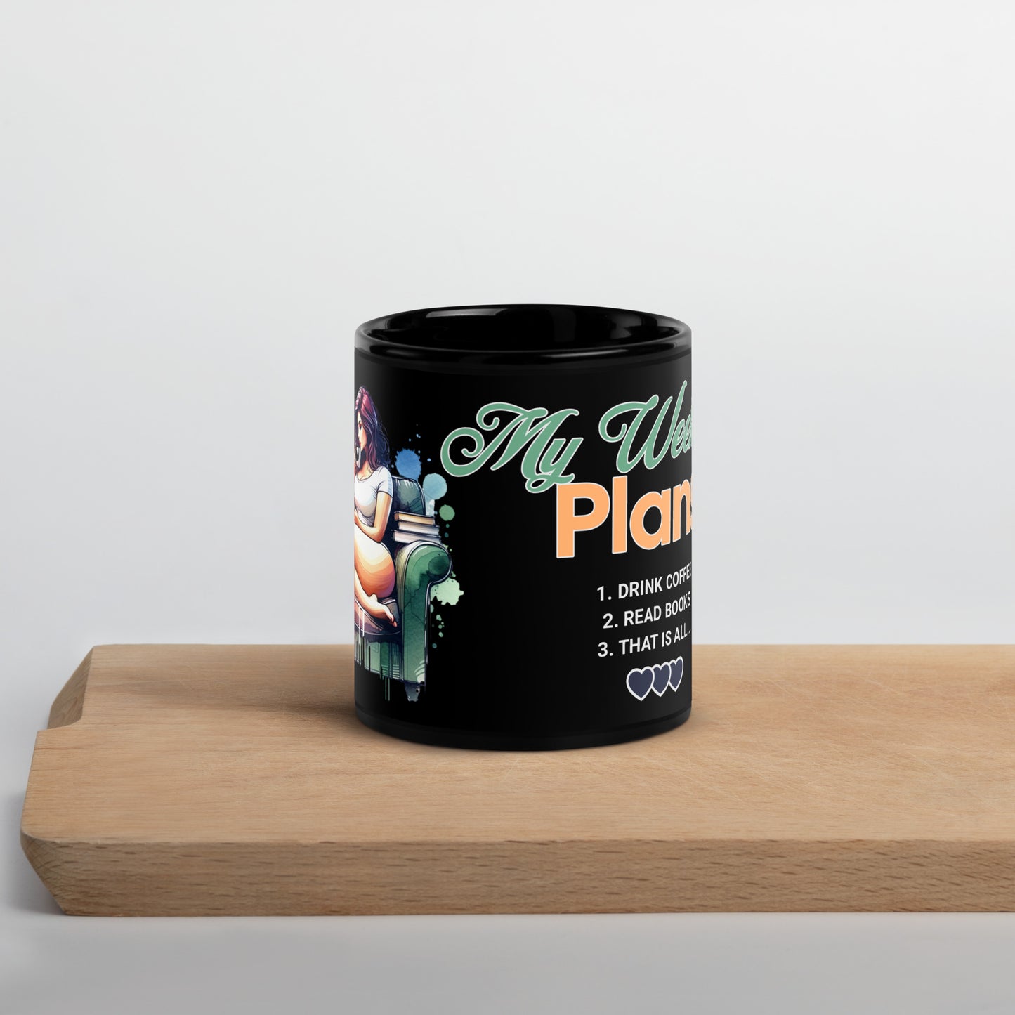 My Weekend Plans Black Glossy Mug
