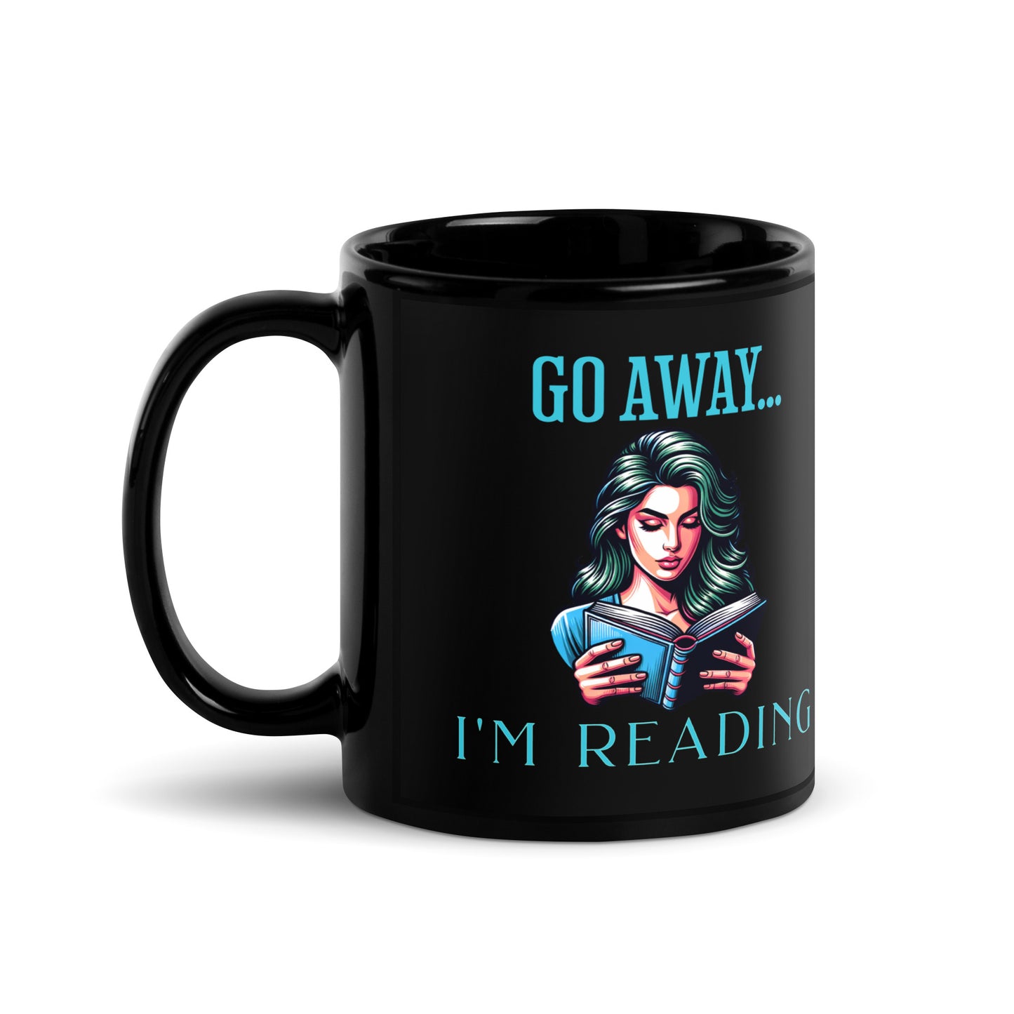 I'm Reading Black Glossy Mug - Bookslut Shirts