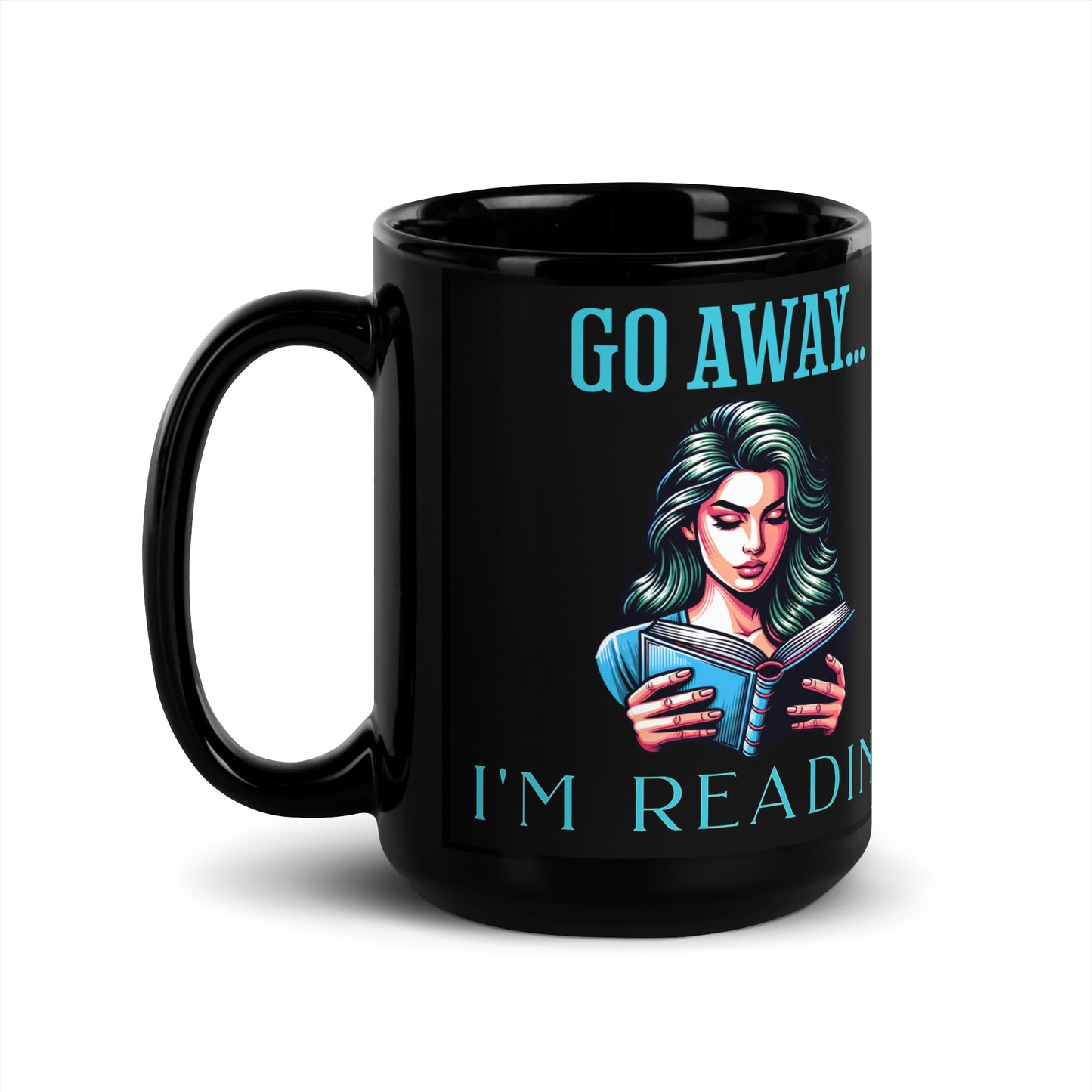 I'm Reading Black Glossy Mug - Bookslut Shirts