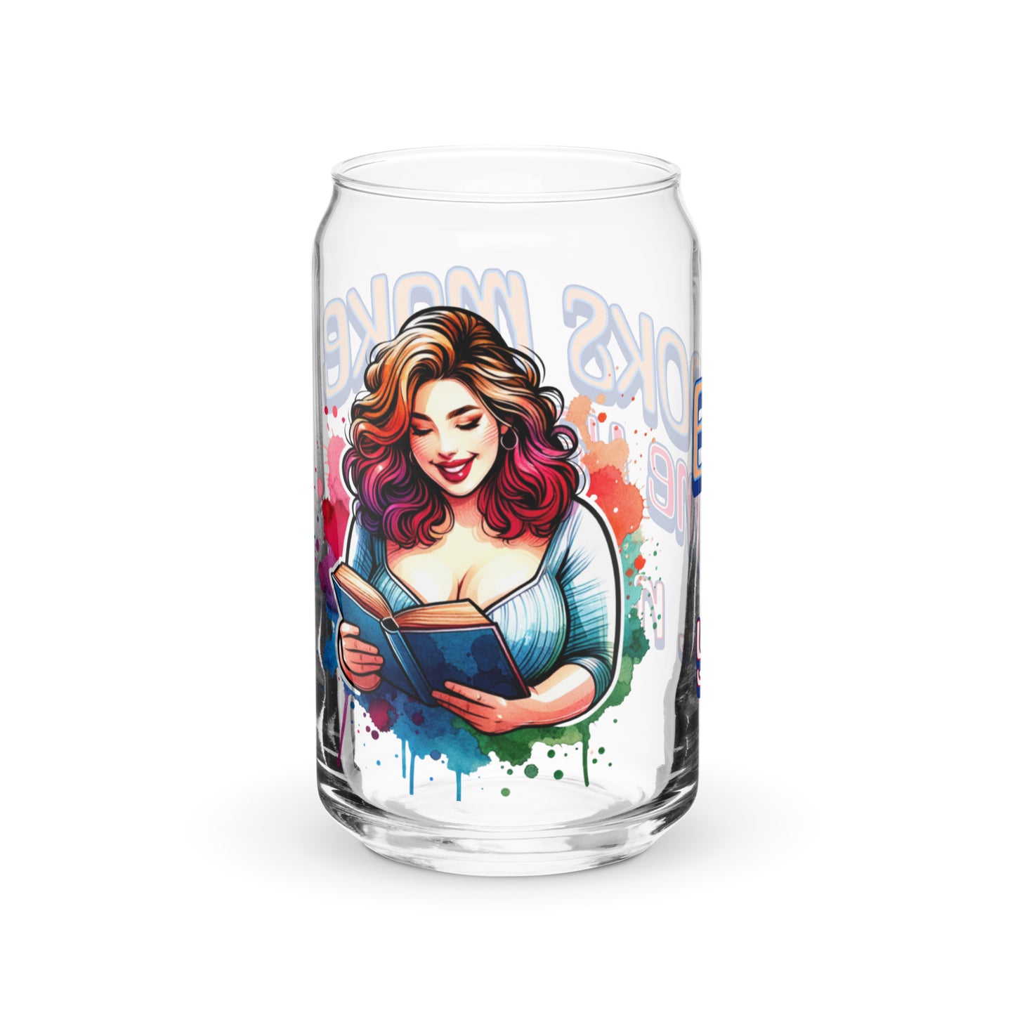 Books Make me Happy, You Not So Much Can-shaped glass