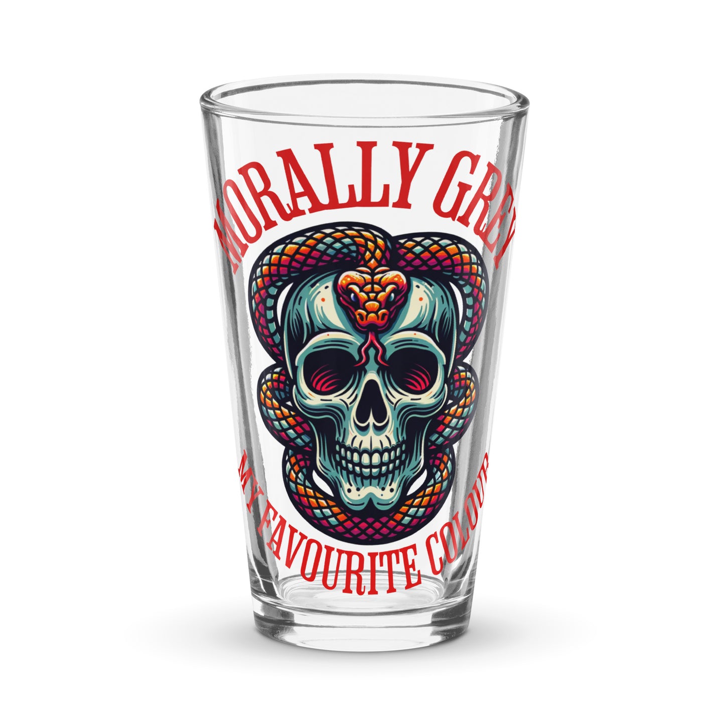 Morally Grey pint glass - Bookslut Shirts