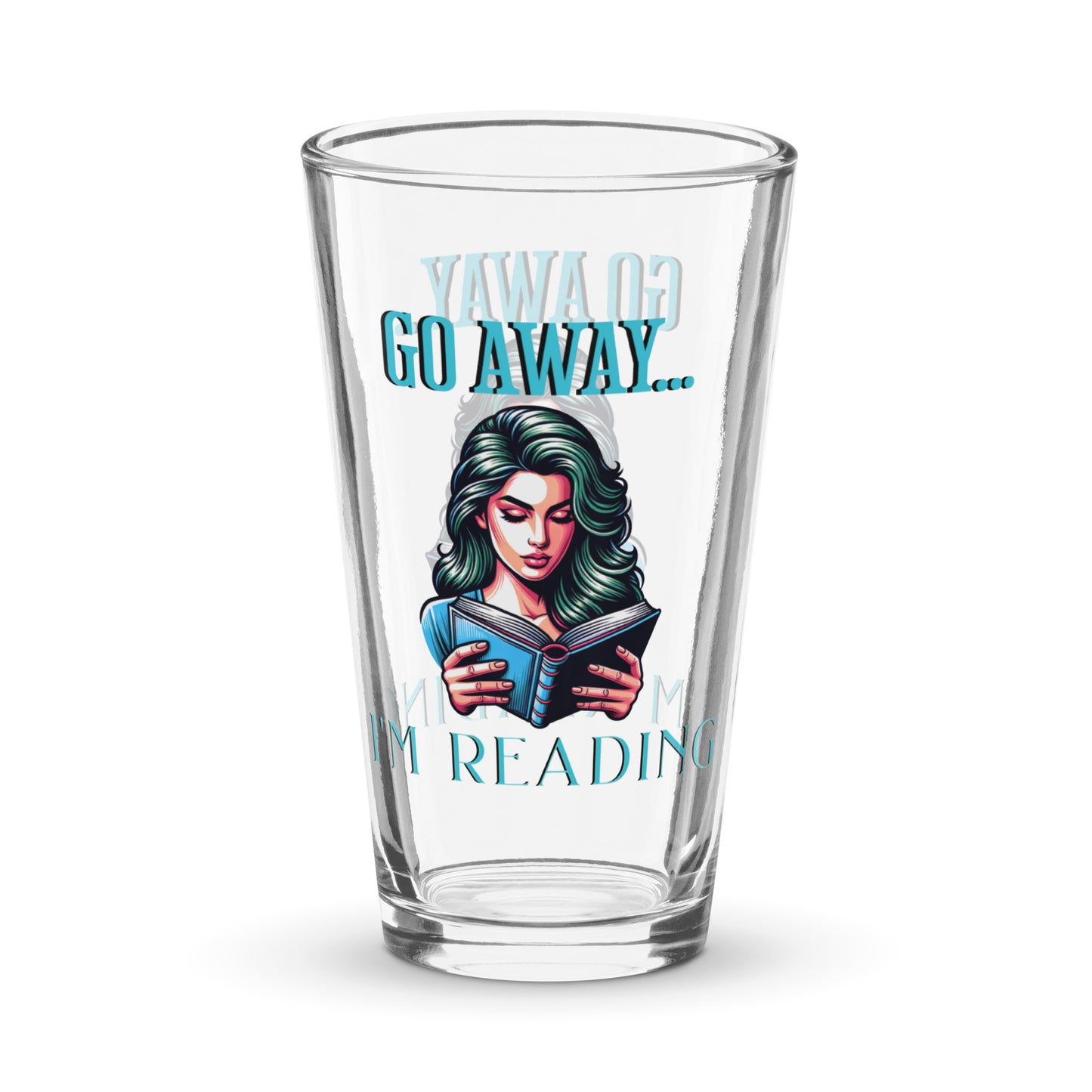 I'm Reading pint glass - Bookslut Shirts