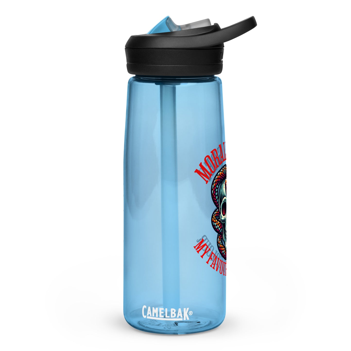 Morally Grey water bottle - Bookslut Shirts