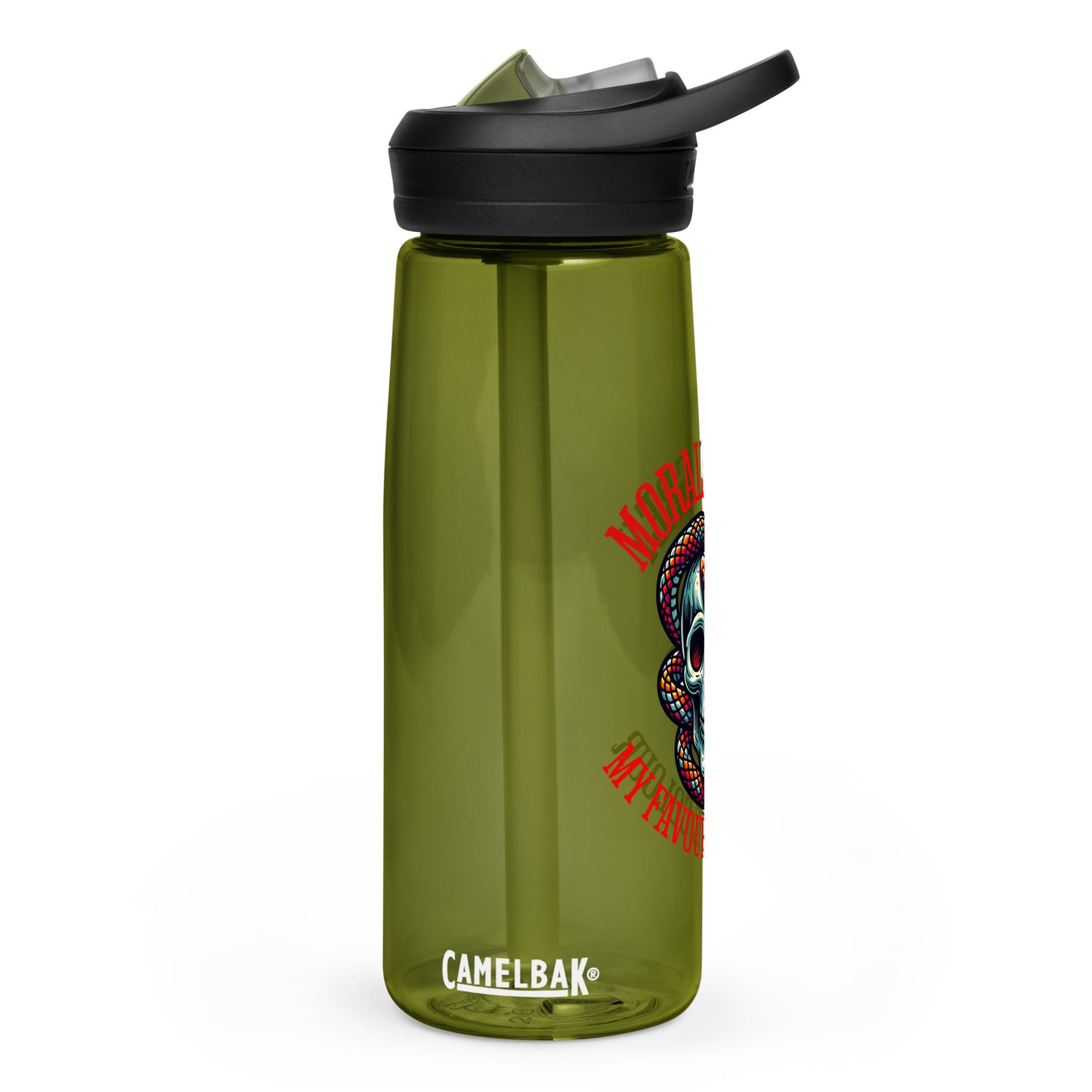 Morally Grey water bottle - Bookslut Shirts