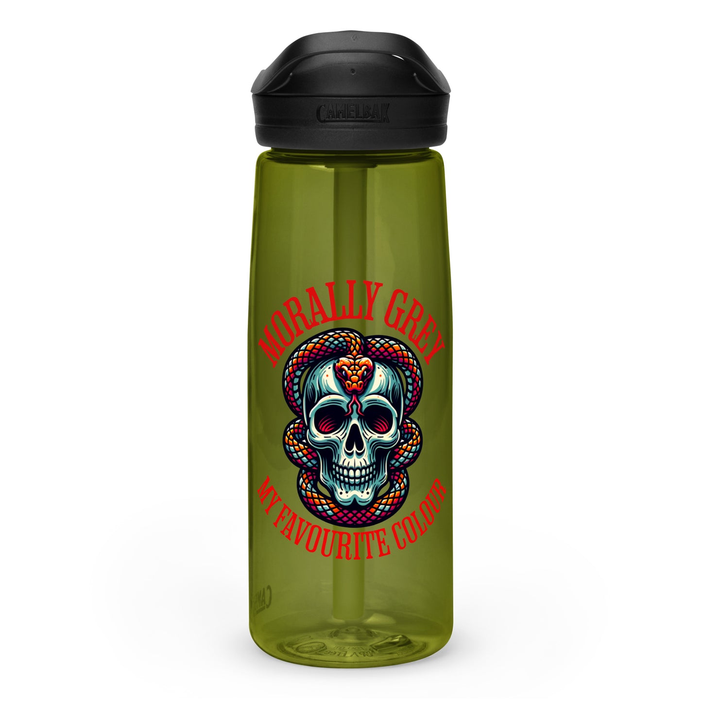 Morally Grey water bottle - Bookslut Shirts