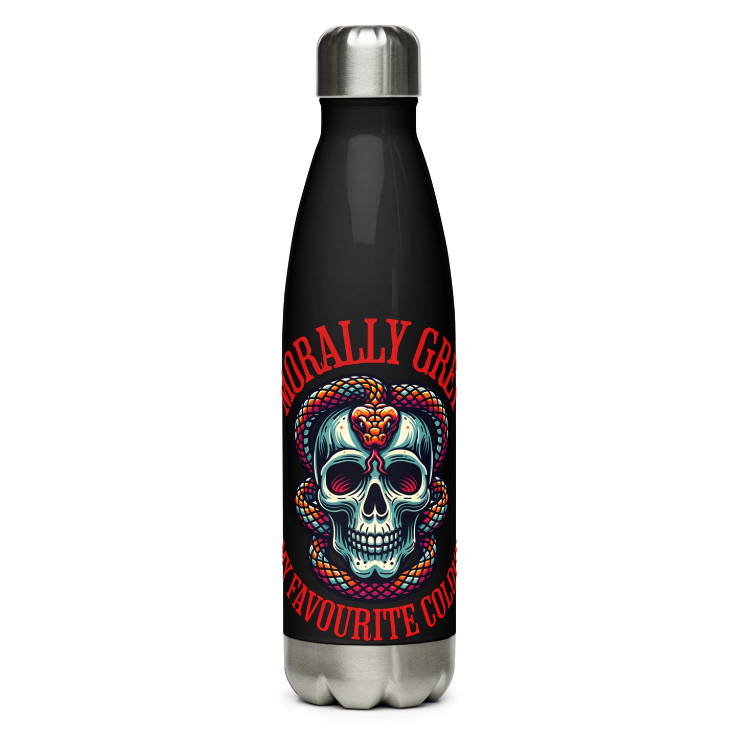 Morally Grey Water Bottle - Bookslut Shirts