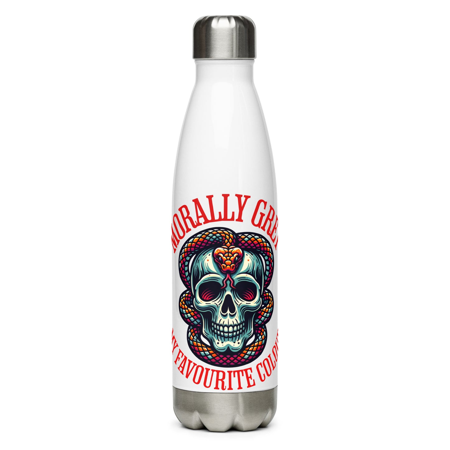 Morally Grey Water Bottle - Bookslut Shirts