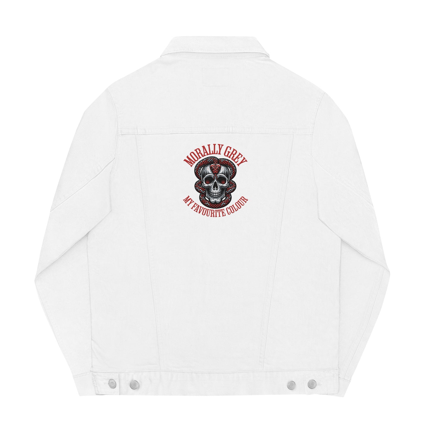 Morally Grey denim jacket - Bookslut Shirts