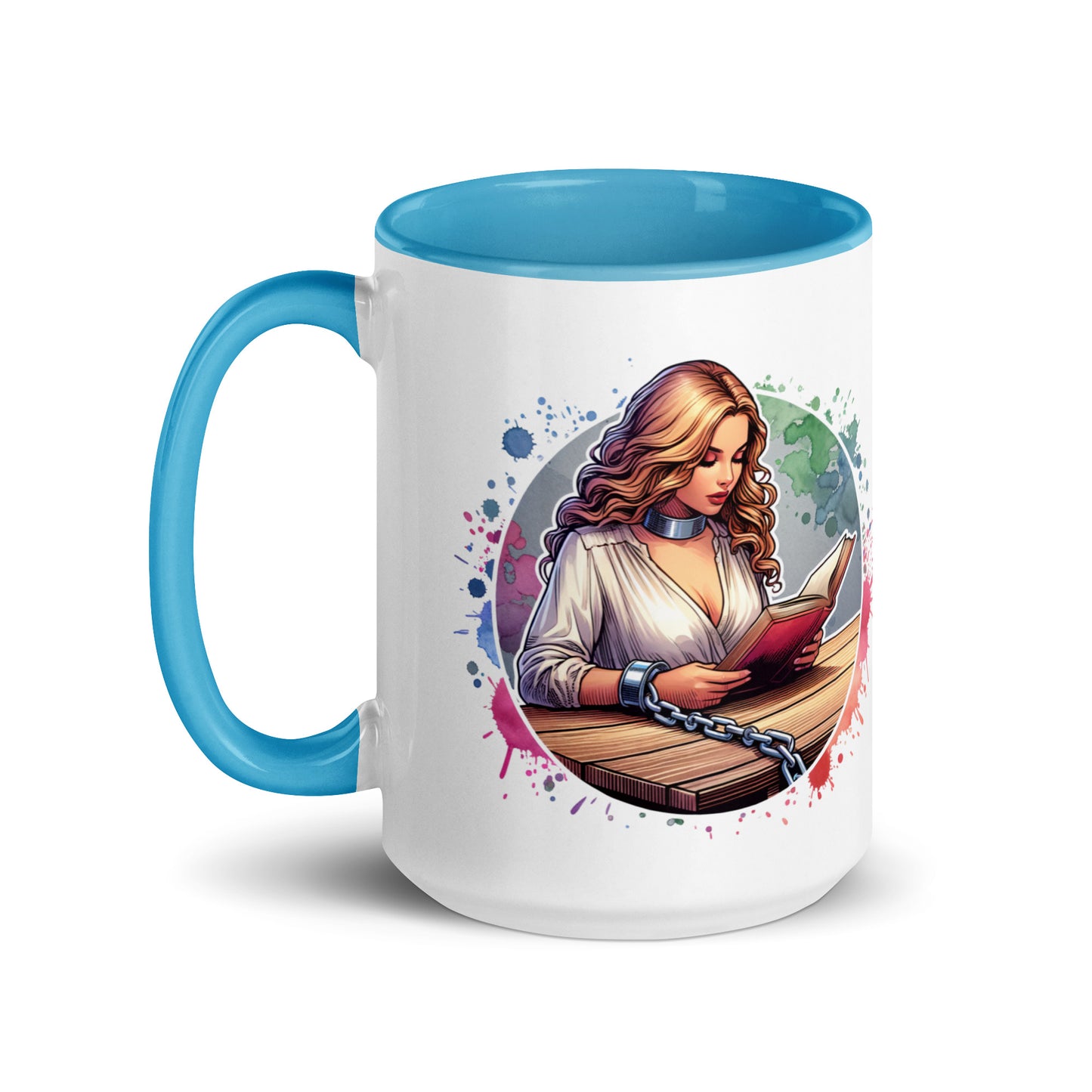 Born to Read Forced to Work Mug with Color Inside