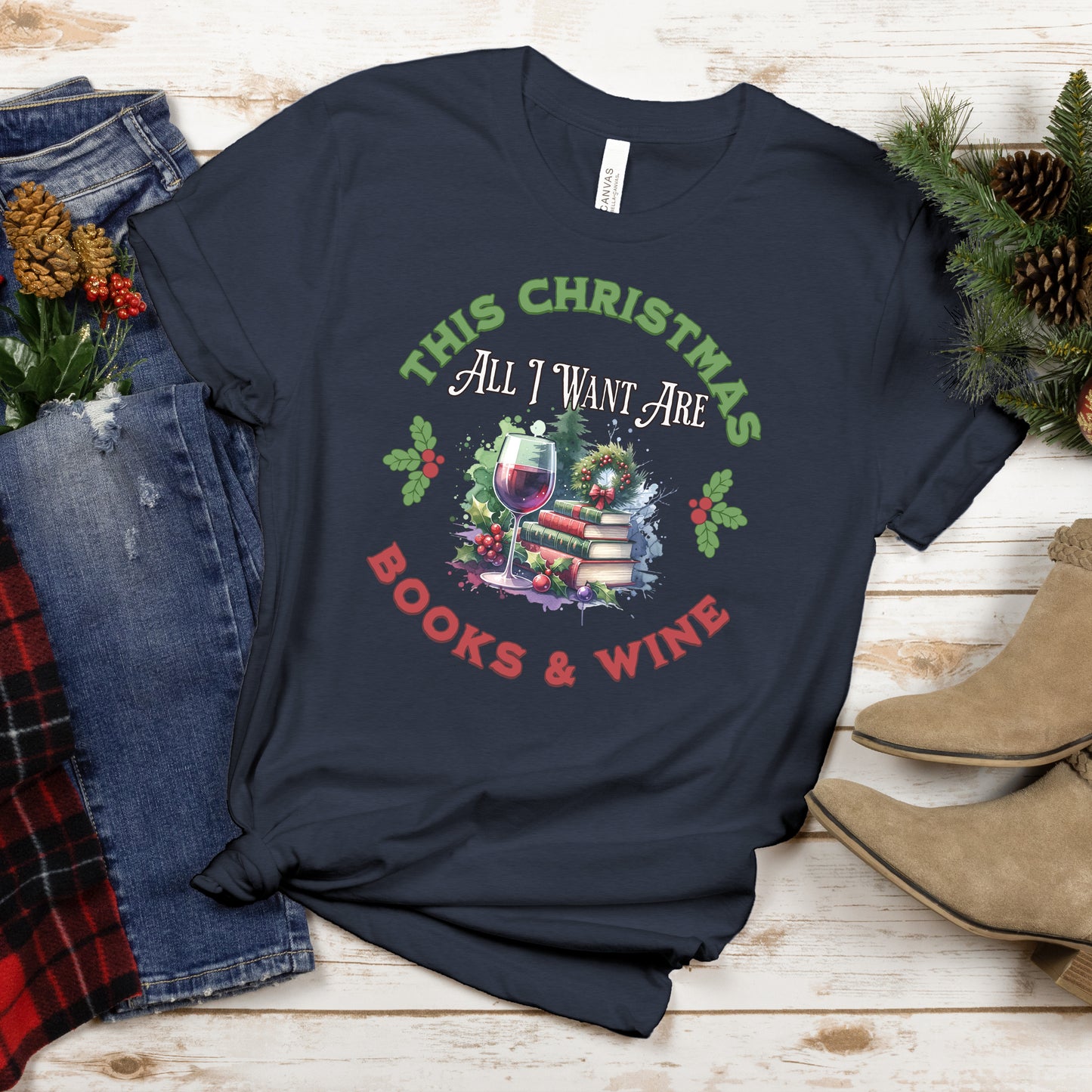 📚🍷 The Only Christmas List That Matters Tee 🍷📚