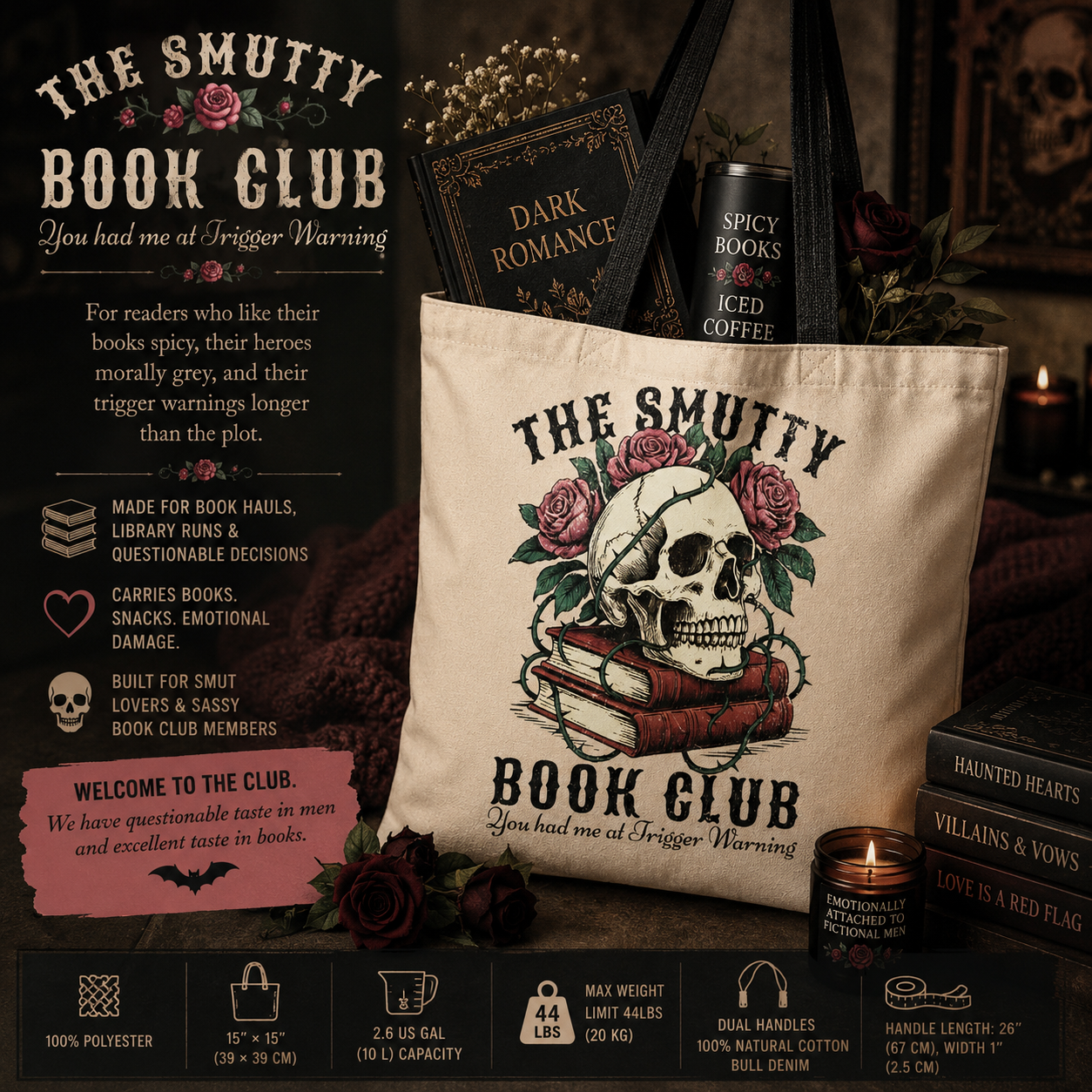 Smutty Book Club Tote Bag