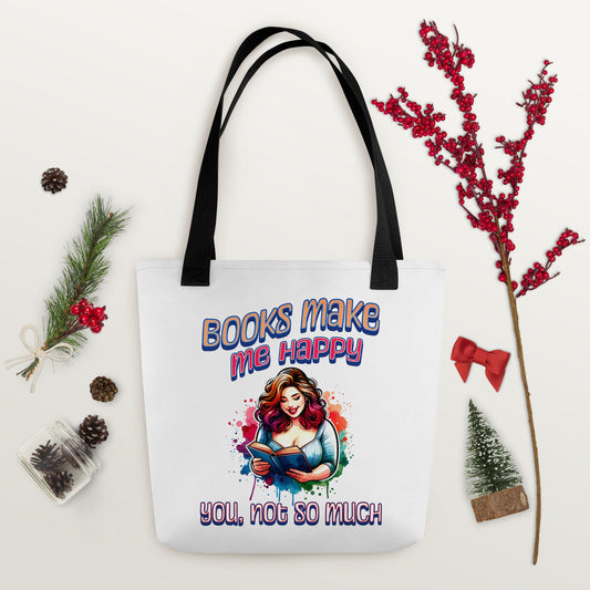 Books make me Happy Tote bag