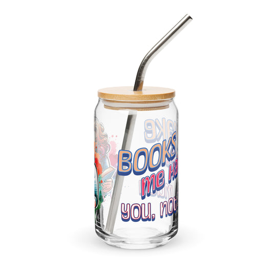 Books Make me Happy, You Not So Much Can-shaped glass