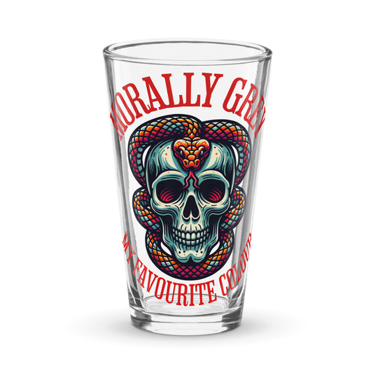 Morally Grey pint glass - Bookslut Shirts