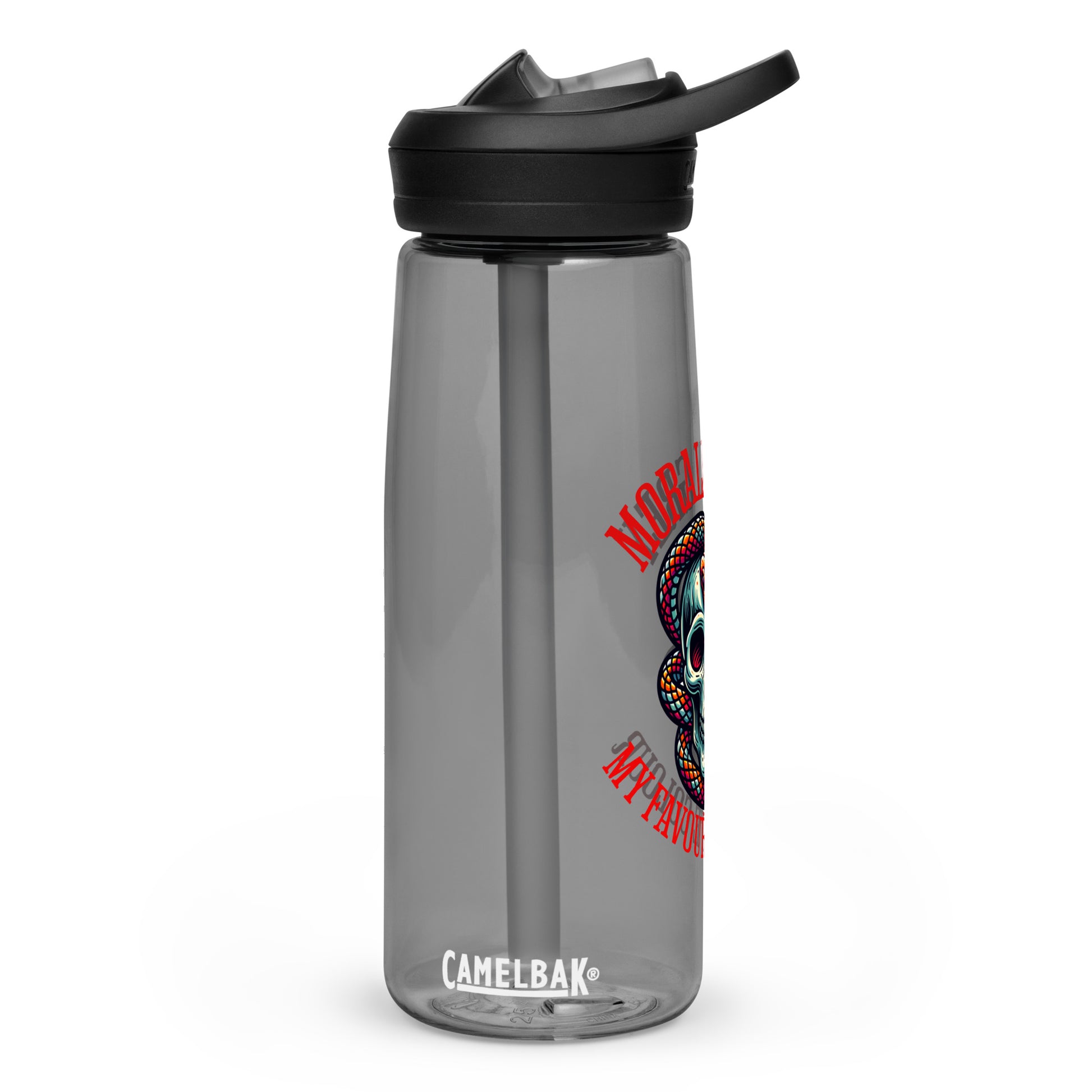 Morally Grey water bottle - Bookslut Shirts