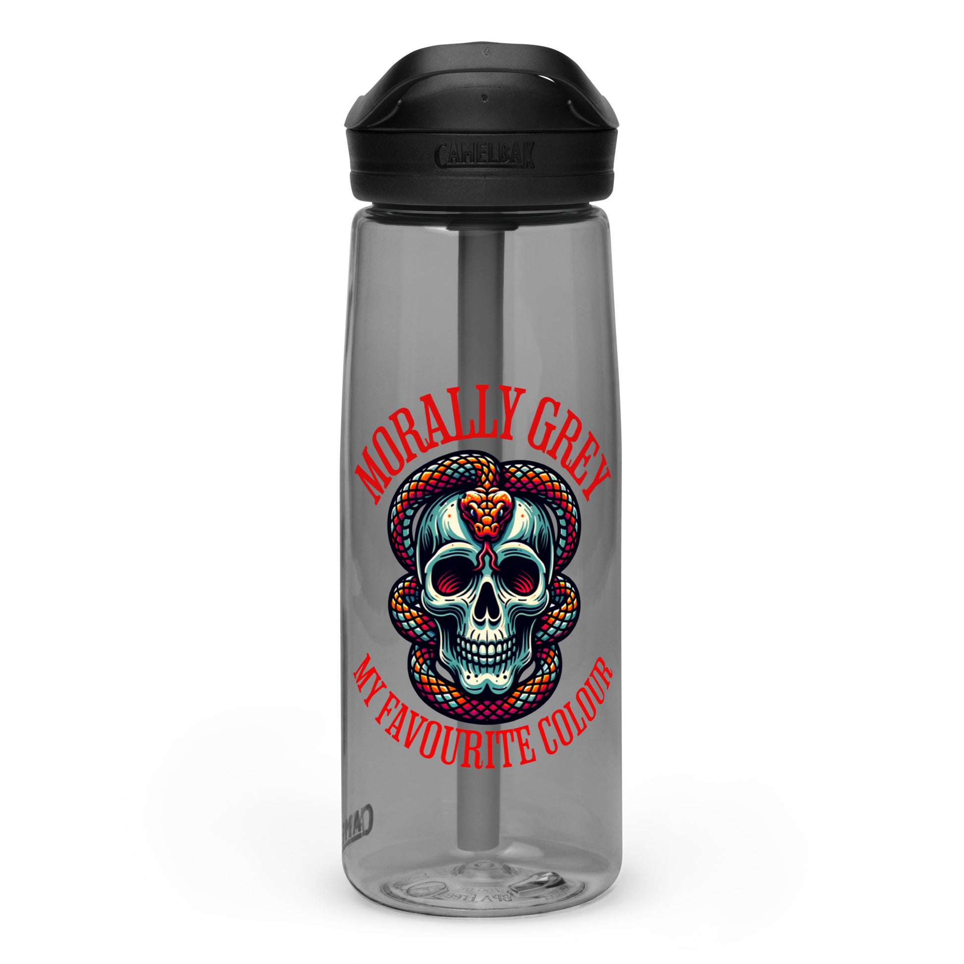 Morally Grey water bottle - Bookslut Shirts