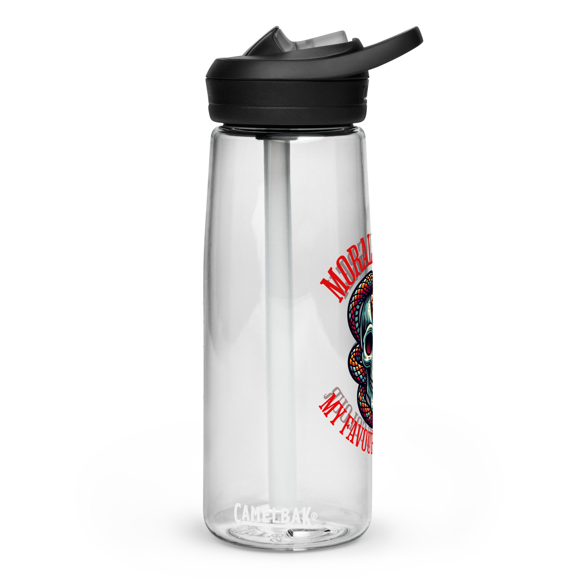 Morally Grey water bottle - Bookslut Shirts