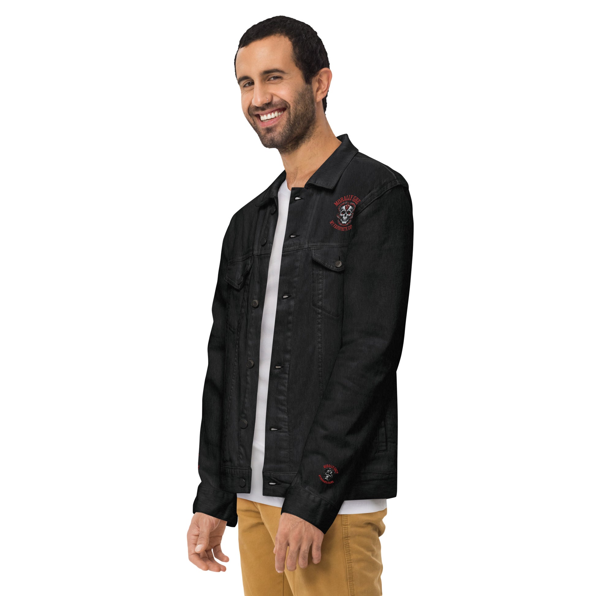 Morally Grey denim jacket - Bookslut Shirts