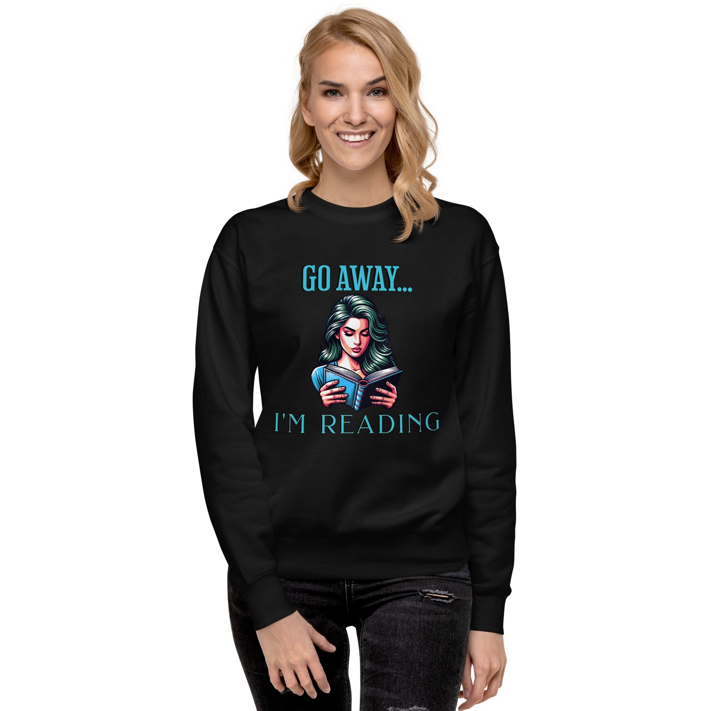 I'm Reading Unisex Premium Sweatshirt - Bookslut Shirts