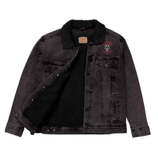 Morally Grey Unisex denim sherpa jacket - Bookslut Shirts