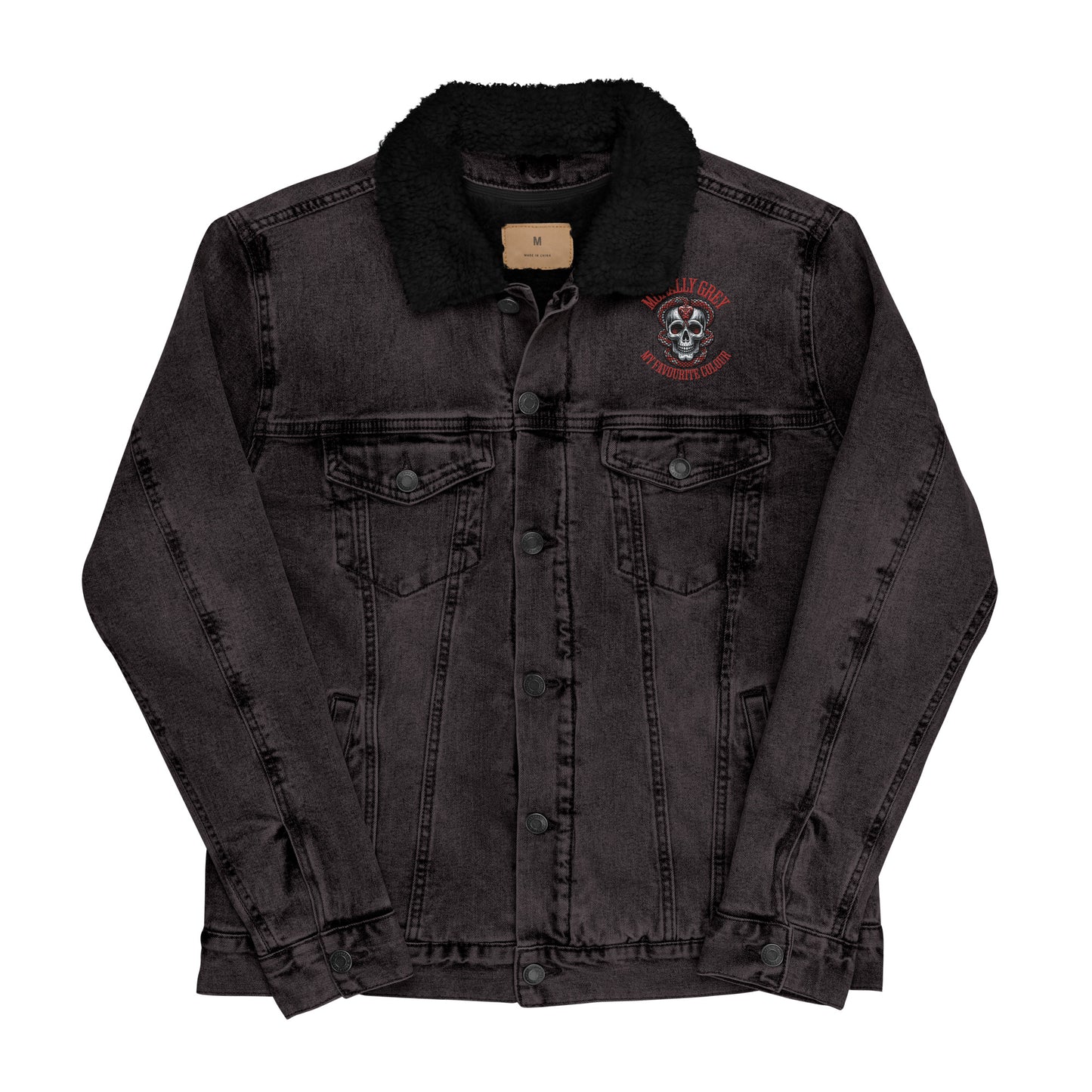 Morally Grey Unisex denim sherpa jacket - Bookslut Shirts
