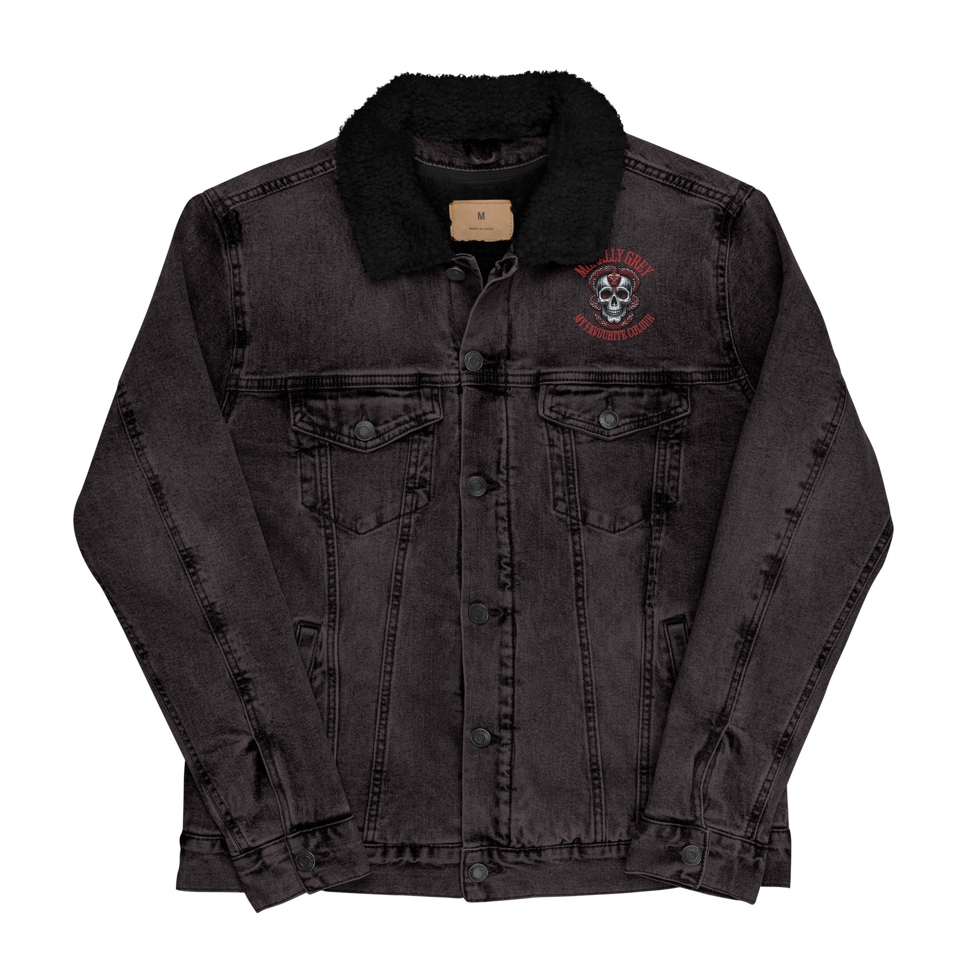 Morally Grey Unisex denim sherpa jacket - Bookslut Shirts