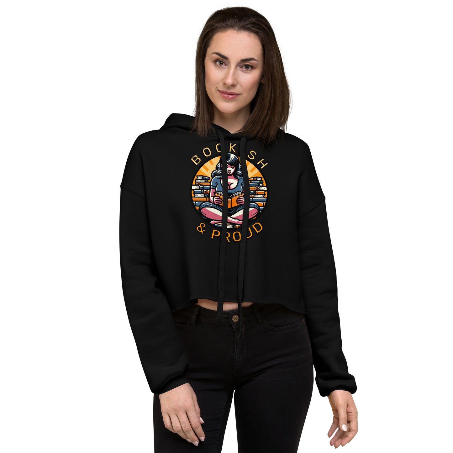 Bookish & Proud Crop Hoodie
